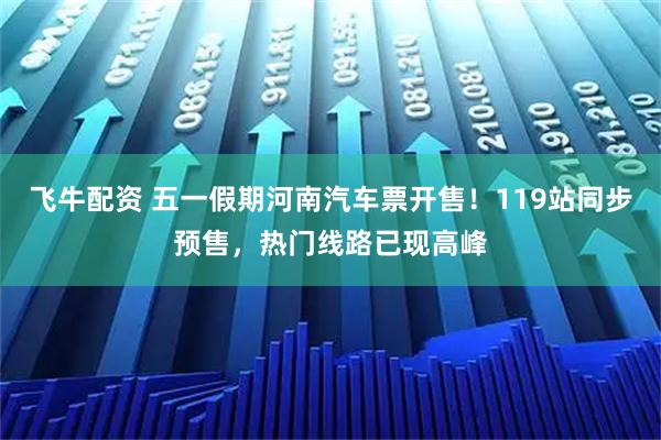 飞牛配资 五一假期河南汽车票开售！119站同步预售，热门线路已现高峰